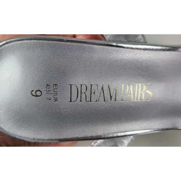 Dream Pairs Womens Bow Platform Chunky Open Toe Sandals Silver Size 9 Party - Picture 9 of 14